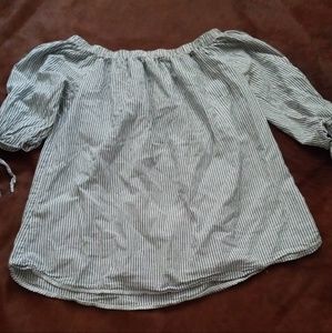 Striped off the shoulder top